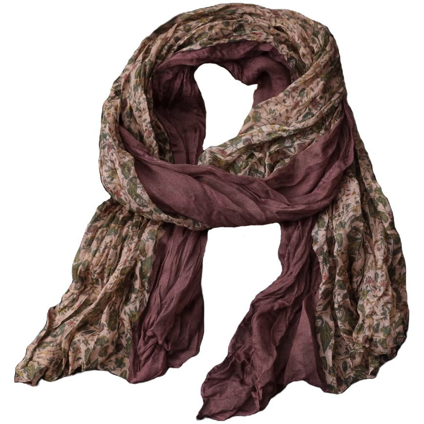 Spring Floral Contrast Color Cotton And Linen Thin Scarf - image 15