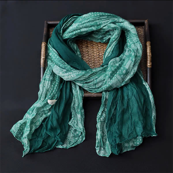 Spring Floral Contrast Color Cotton And Linen Thin Scarf - image 4
