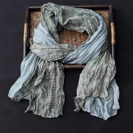 Spring Floral Contrast Color Cotton And Linen Thin Scarf - image 7