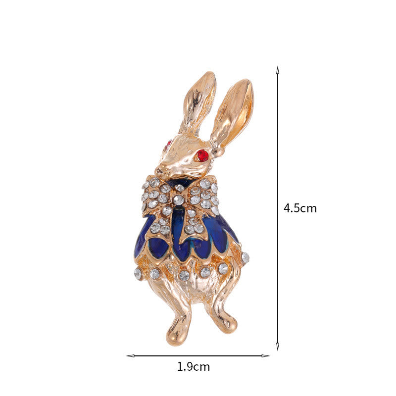 Cute Glaze Rhinestone Rabbit Brooch Shirt Accessories - image 11