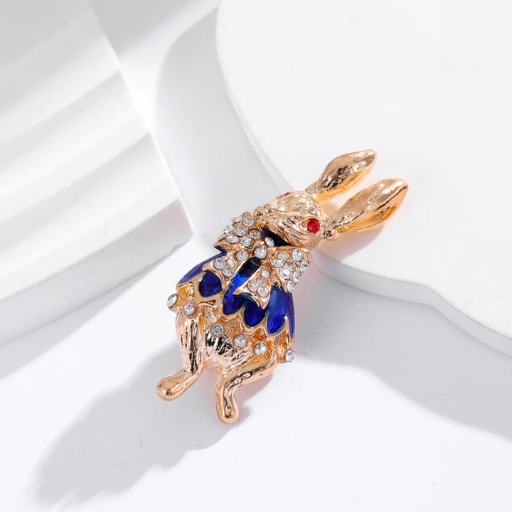 Cute Glaze Rhinestone Rabbit Brooch Shirt Accessories - image 10