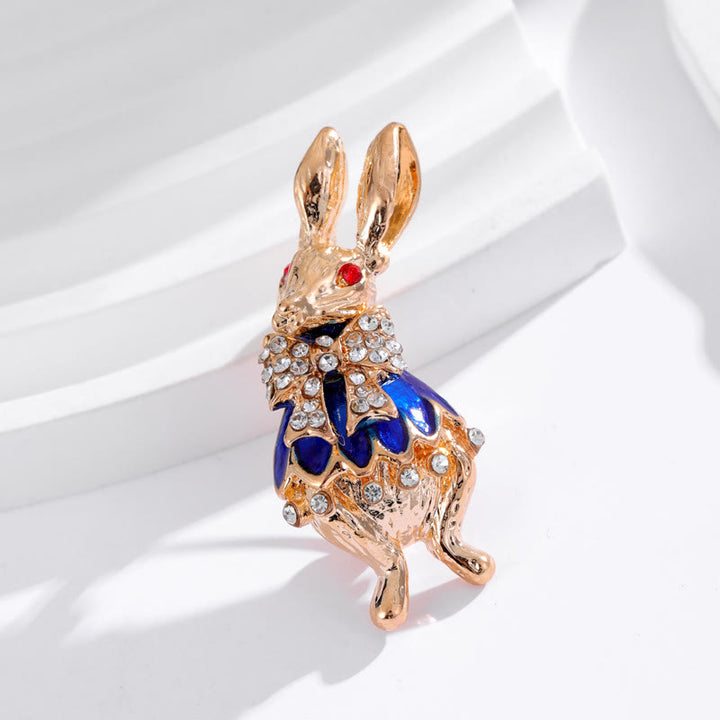 Cute Glaze Rhinestone Rabbit Brooch Shirt Accessories - image 9