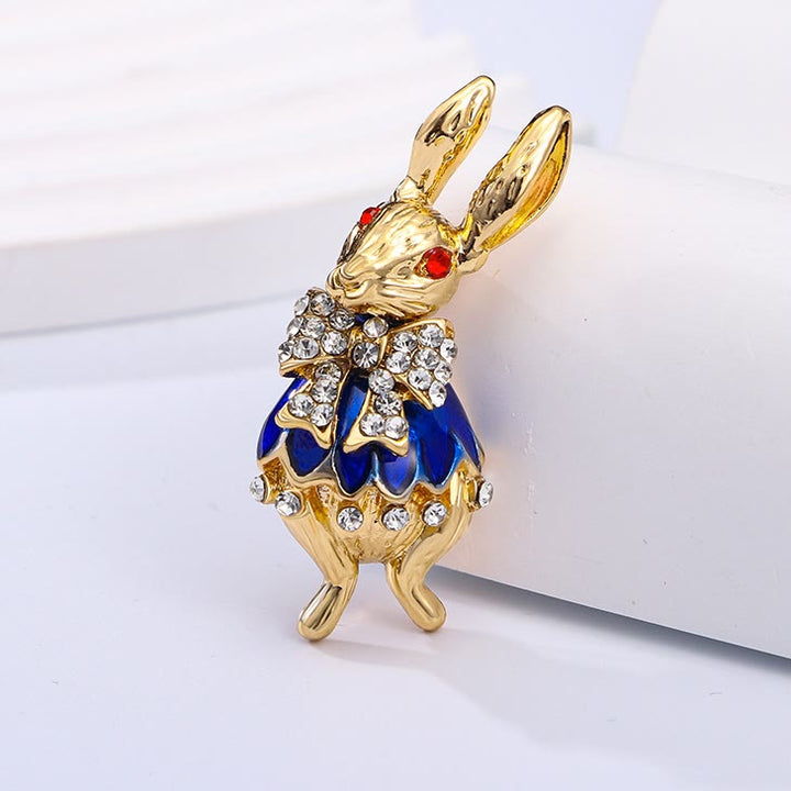Cute Glaze Rhinestone Rabbit Brooch Shirt Accessories - image 8