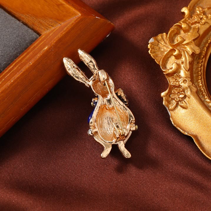 Cute Glaze Rhinestone Rabbit Brooch Shirt Accessories - image 7
