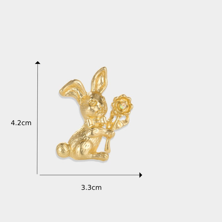 Vintage Rabbit With Sunflowers Brooch Shirt Accessories - image 7
