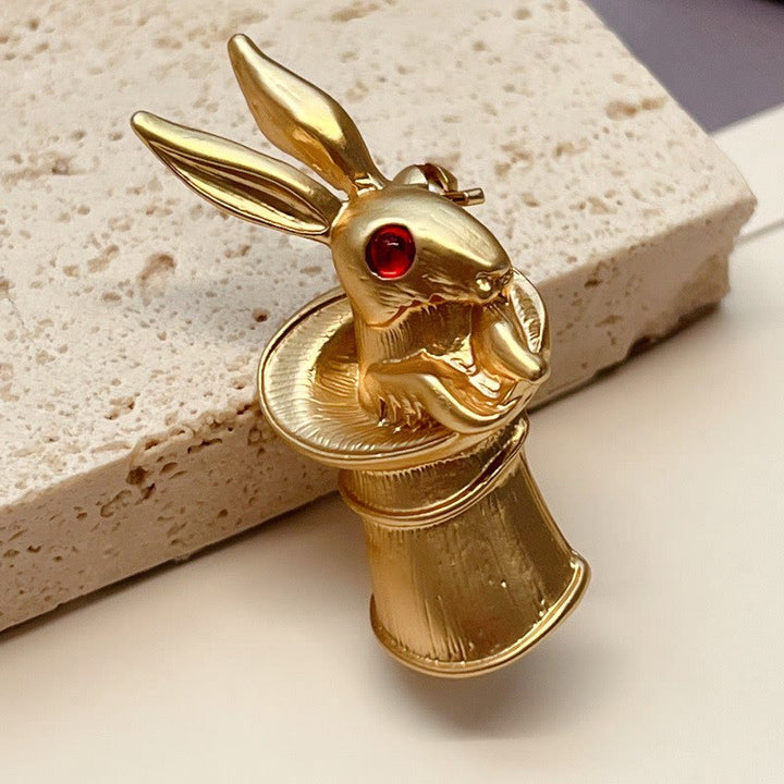 Vintage Baby Rabbit Brooch Gold Shirt Accessories - image 4
