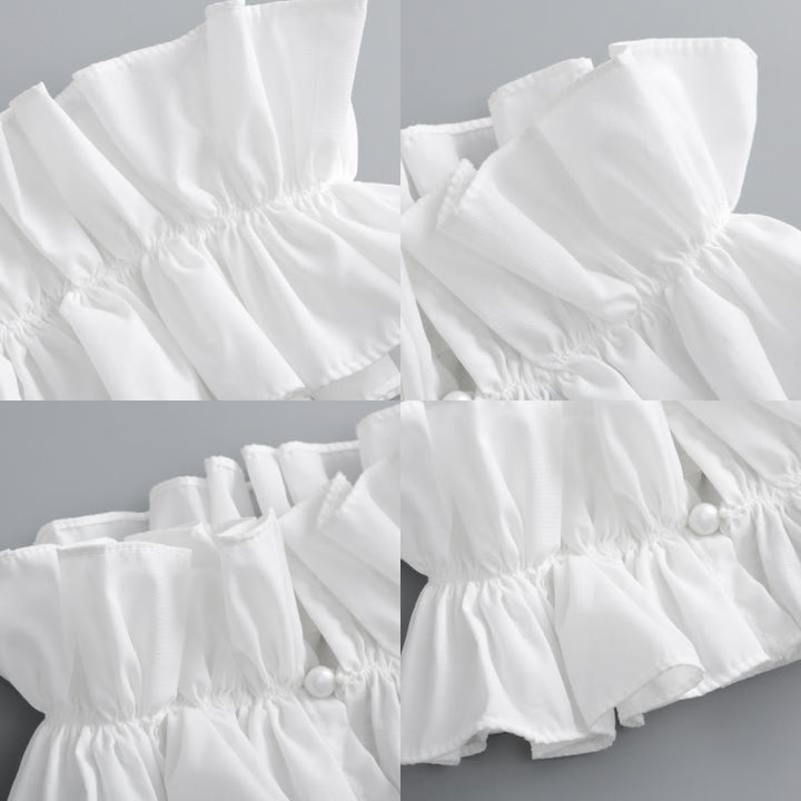 Pleated Court Ruff Collar Detachable False Collar Shirt - image 11