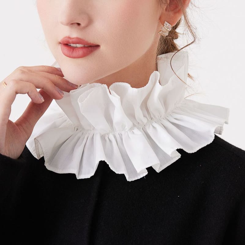 Pleated Court Ruff Collar Detachable False Collar Shirt - image 4