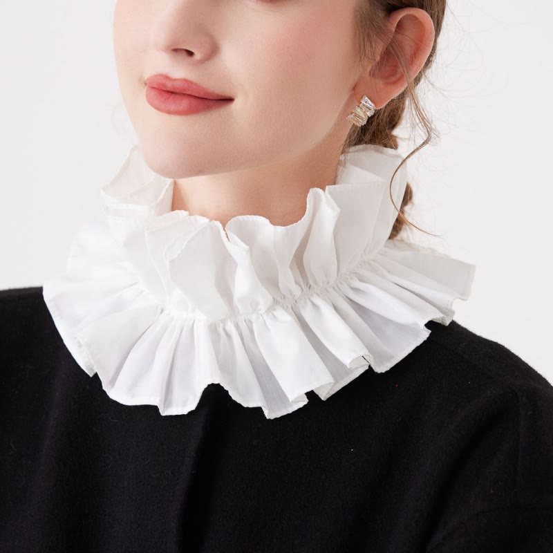 Pleated Court Ruff Collar Detachable False Collar Shirt - image 1