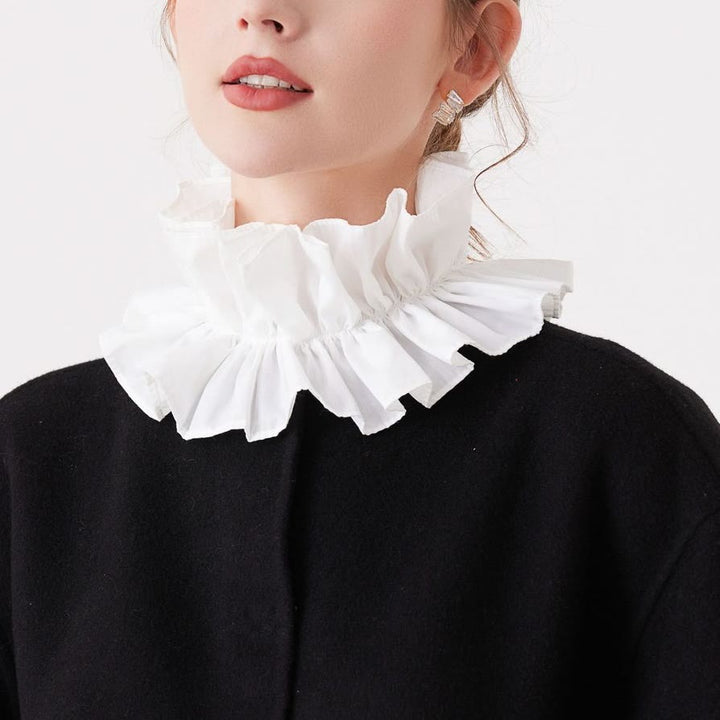 Pleated Court Ruff Collar Detachable False Collar Shirt - image 3