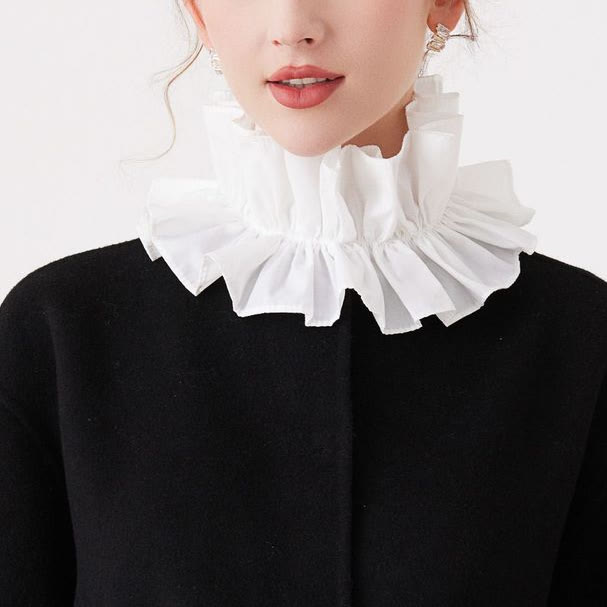 Pleated Court Ruff Collar Detachable False Collar Shirt - image 2