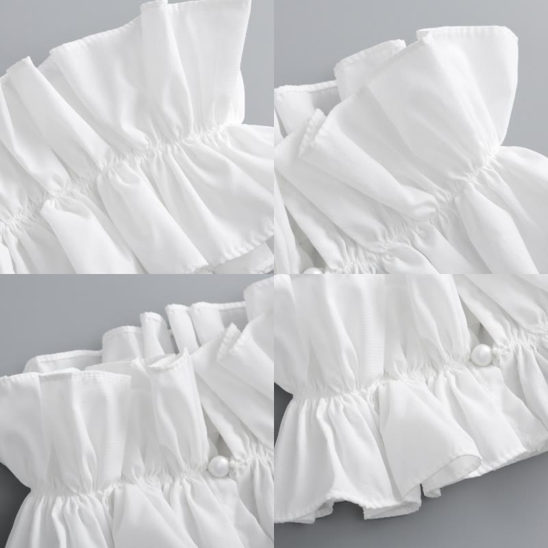 Pleated Court Ruff Collar Detachable False Collar Shirt - image 11
