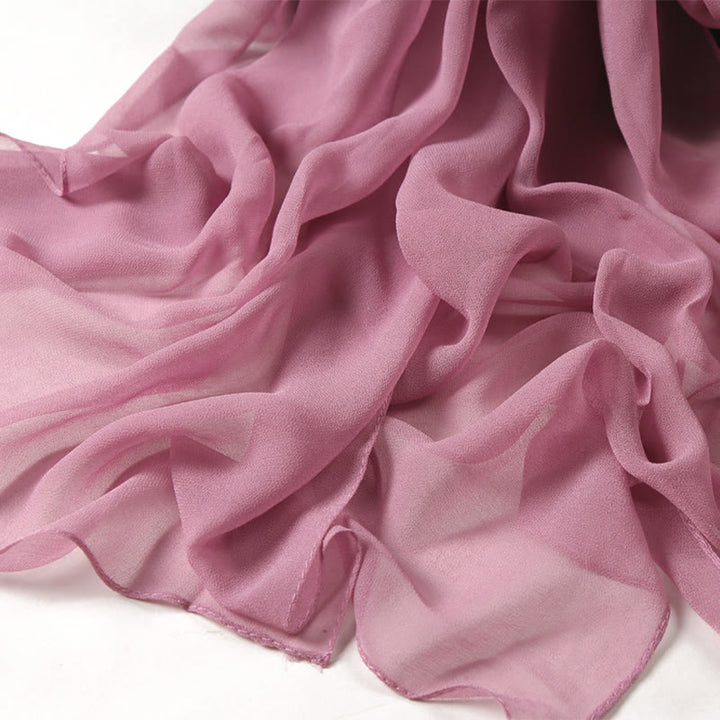 Summer Solid Color Sunscreen Thin Chiffon Scarf - image 19