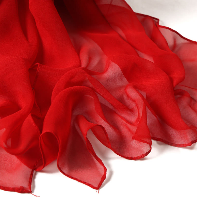 Summer Solid Color Sunscreen Thin Chiffon Scarf - image 12