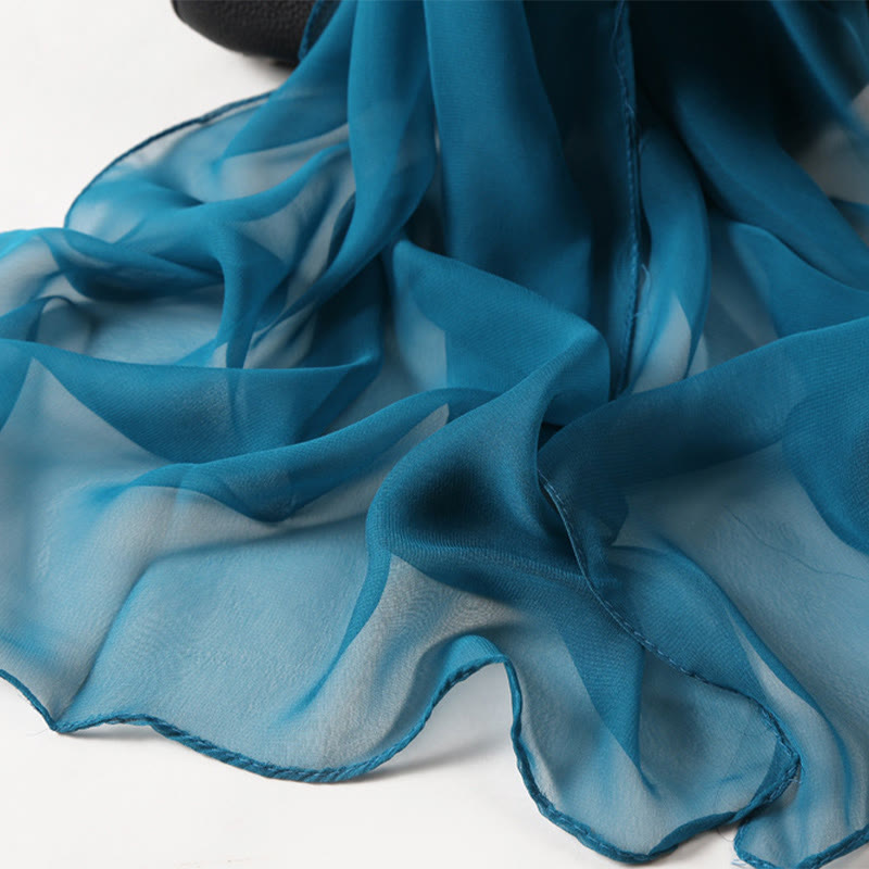 Summer Solid Color Sunscreen Thin Chiffon Scarf - image 1