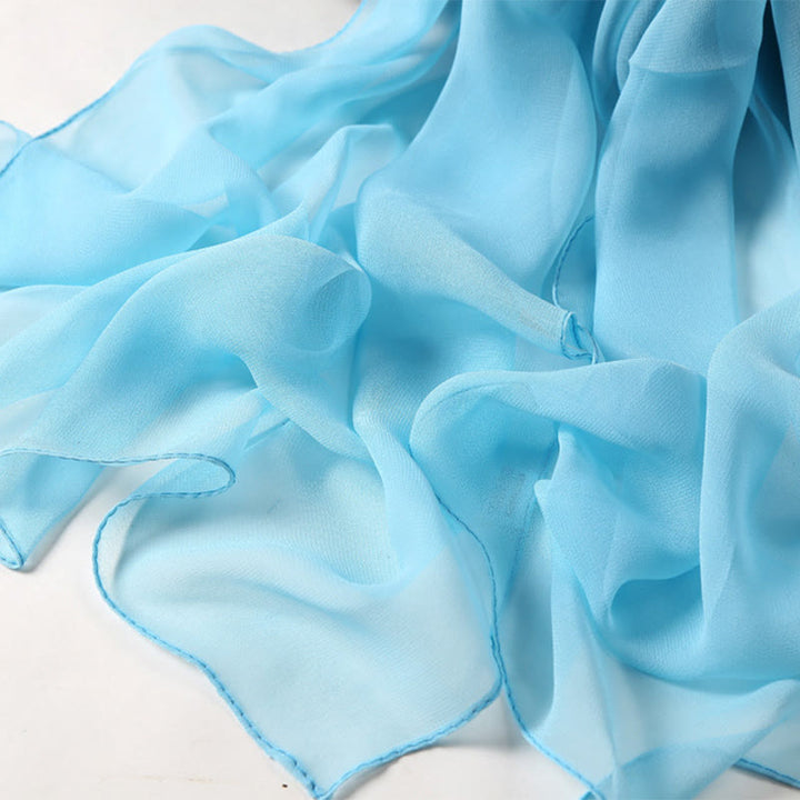 Summer Solid Color Sunscreen Thin Chiffon Scarf - image 10