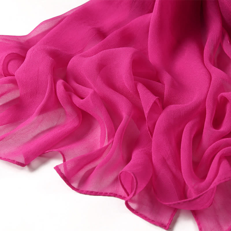 Summer Solid Color Sunscreen Thin Chiffon Scarf - image 7
