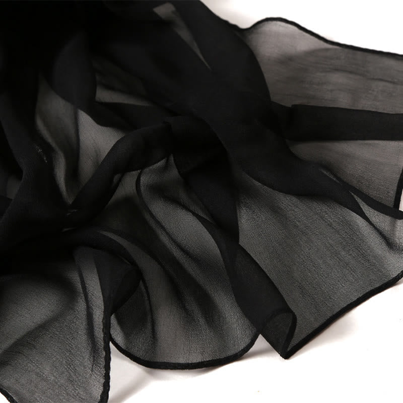 Summer Solid Color Sunscreen Thin Chiffon Scarf - image 26