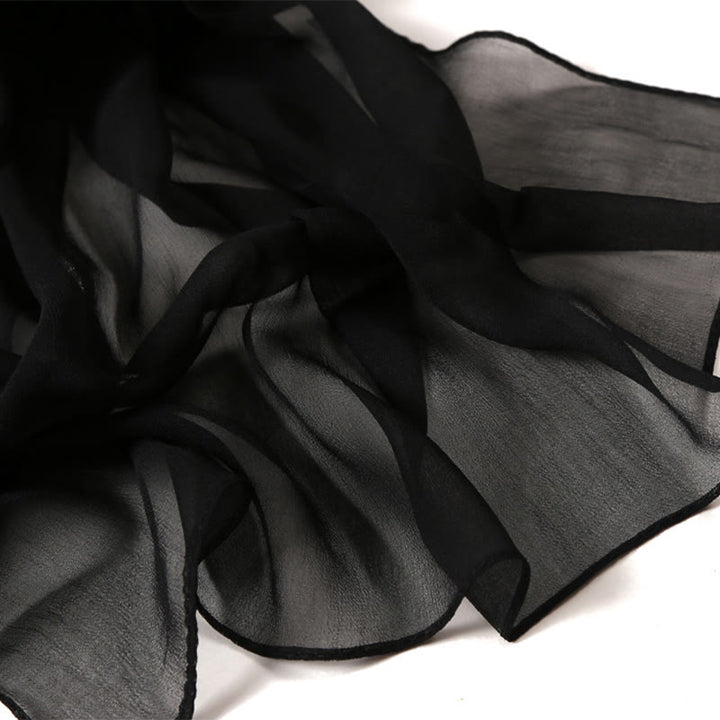 Summer Solid Color Sunscreen Thin Chiffon Scarf - image 26
