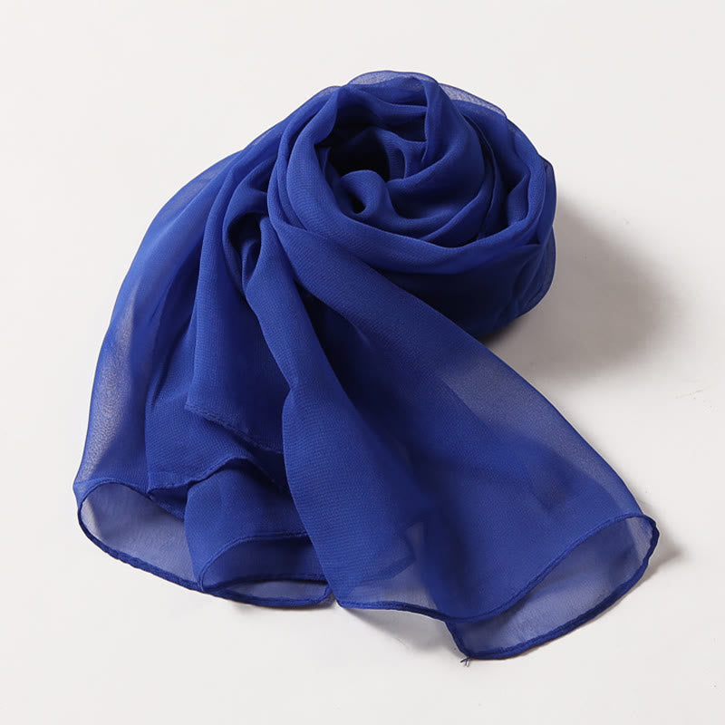 Summer Solid Color Sunscreen Thin Chiffon Scarf - image 24