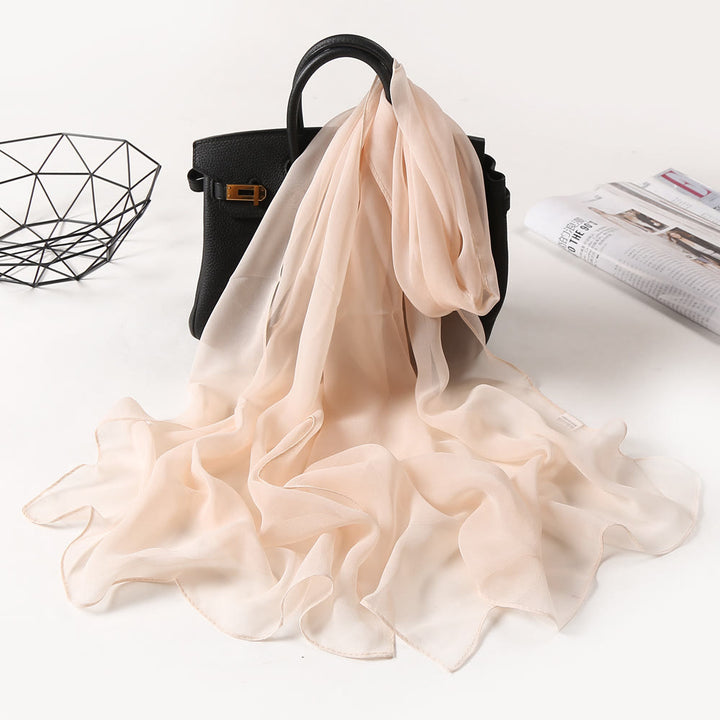 Summer Solid Color Sunscreen Thin Chiffon Scarf - #14 PapayaWhip - image 21