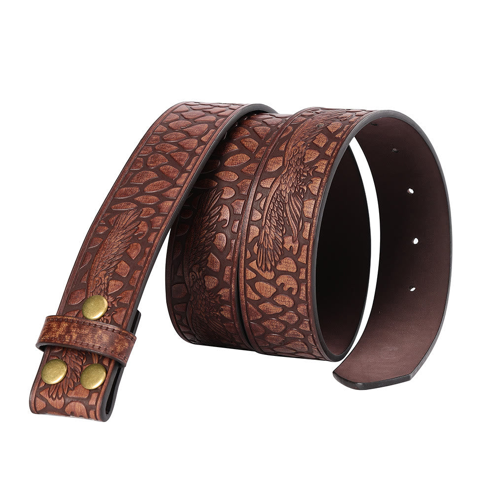 Men's Vintage Crocodile Print Pattern DIY Leather Belt - image 1