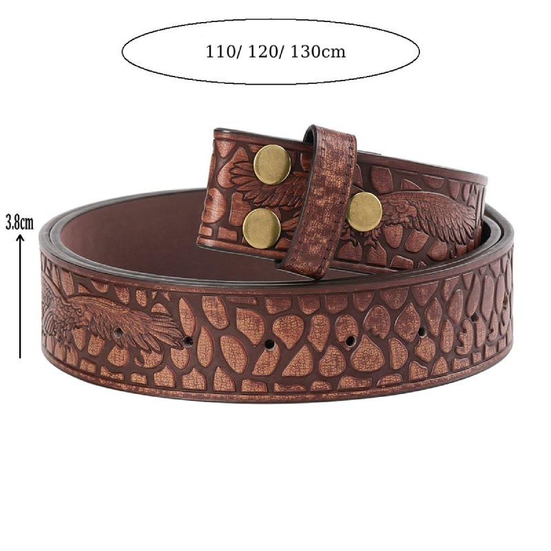 Men's Vintage Crocodile Print Pattern DIY Leather Belt - image 2