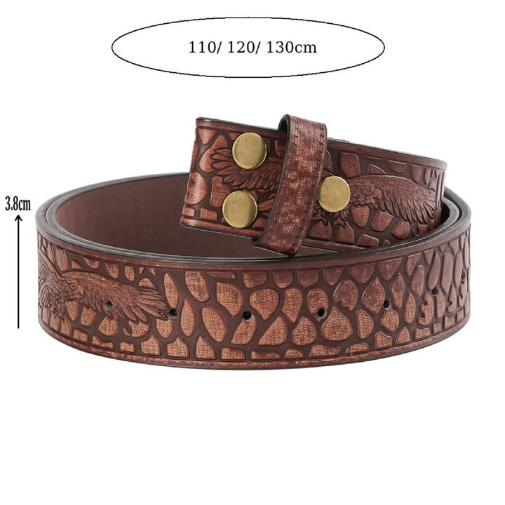 Men's Vintage Crocodile Print Pattern DIY Leather Belt - image 2