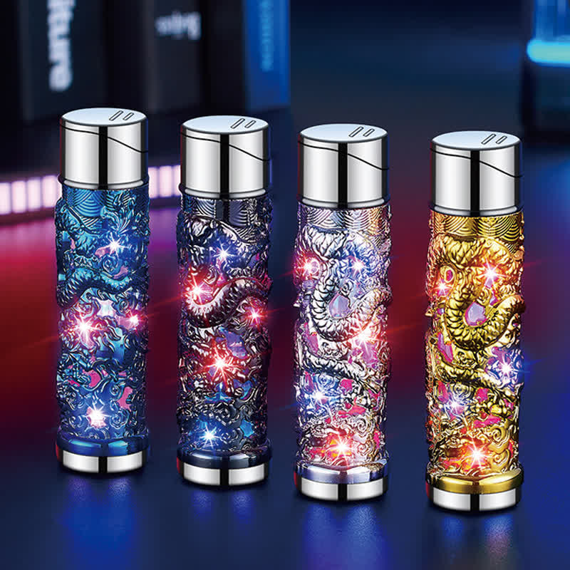 Dragon Creative LED Flash Cylindrical Refillable Butane Lighter - image 3