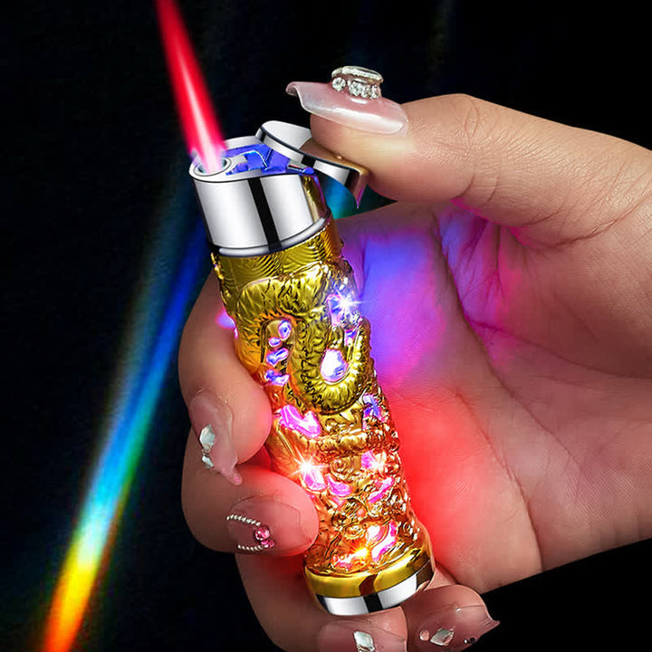 Dragon Creative LED Flash Cylindrical Refillable Butane Lighter - image 1