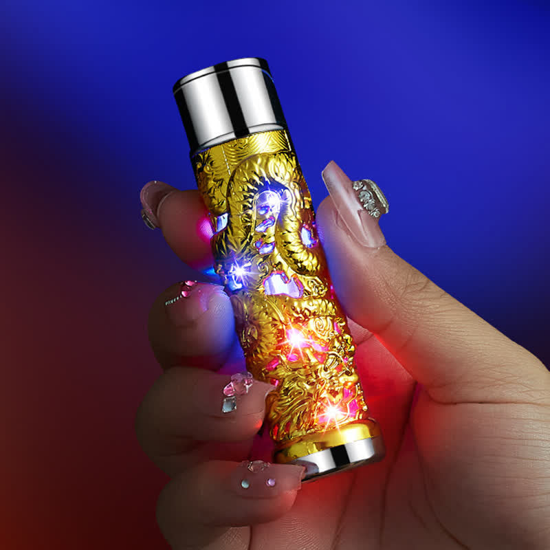 Dragon Creative LED Flash Cylindrical Refillable Butane Lighter - image 5
