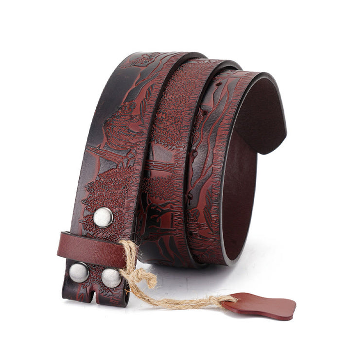 Men's Dark Browm Elk DIY Leather Belt - 42 - image 0