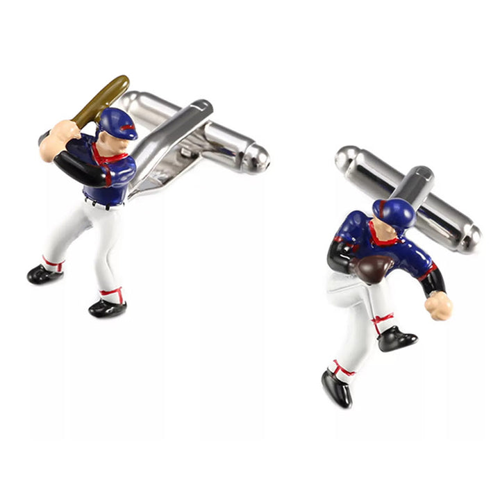 Men's 1 Pair Baseball Time Button Covers Set Cufflinks - image 5