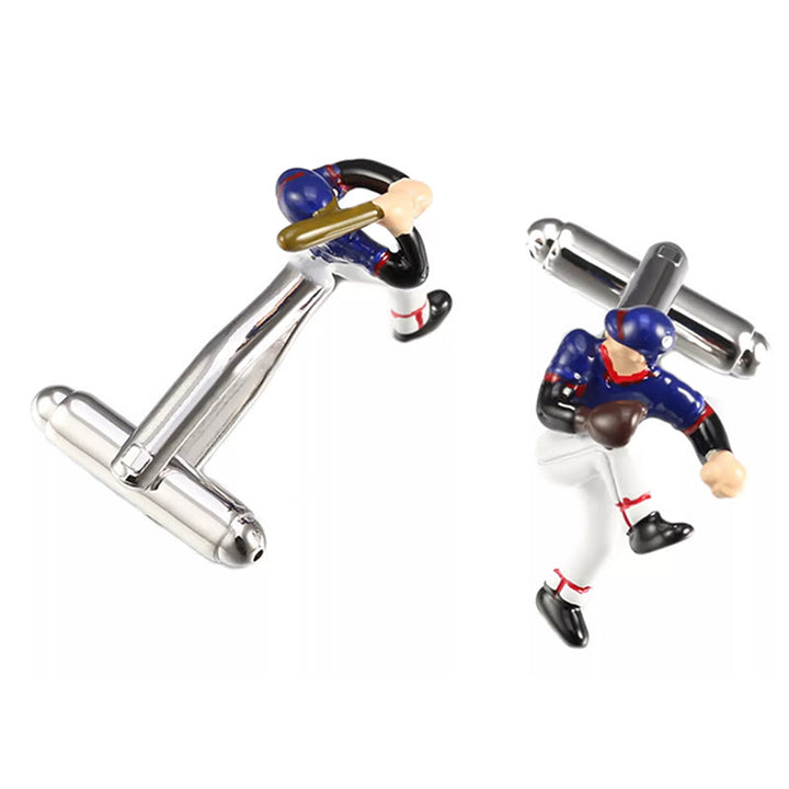 Men's 1 Pair Baseball Time Button Covers Set Cufflinks - image 6