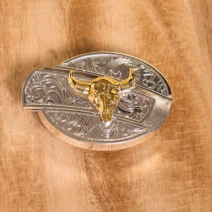 Gold & Silver DIY Hidden Knife Belt Buckle Turquoise Longhorn Pendant Bundle Set - image 4