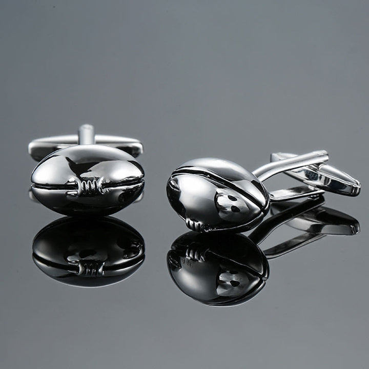 Men's 1 Pair Rugby Time Button Covers Set Cufflinks - image 3
