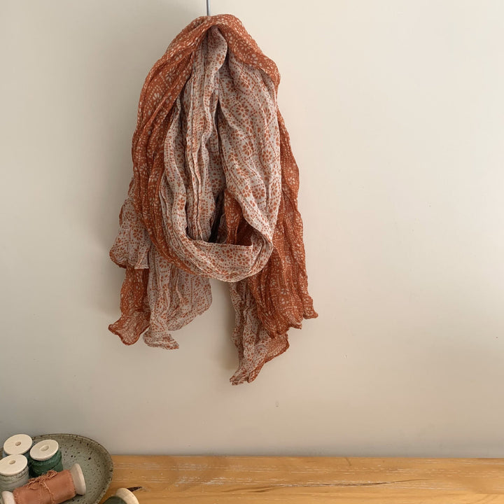 Women's Vintage Pleated Floral Thin Soft Scarf - #27 PeachPuff - image 32