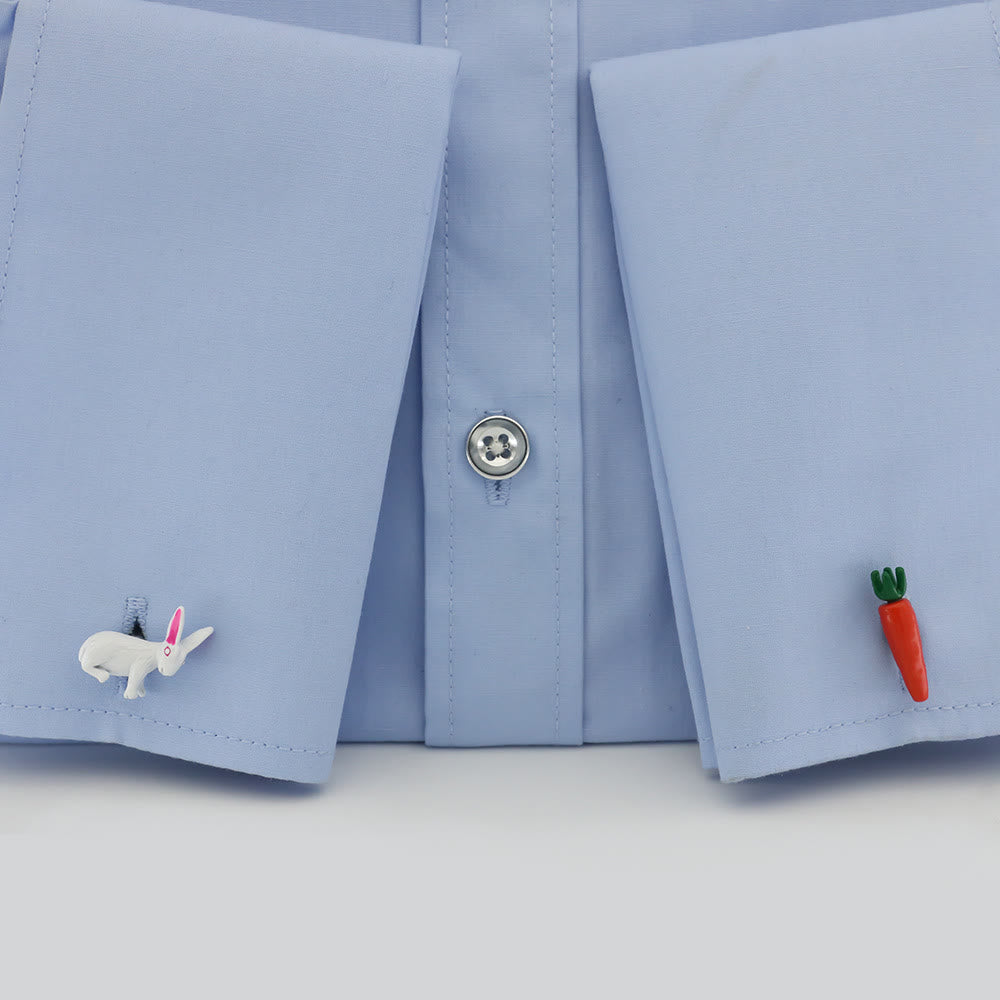 Men's 1 Pair Bunny And Carrot Button Covers Set Cufflinks - image 1