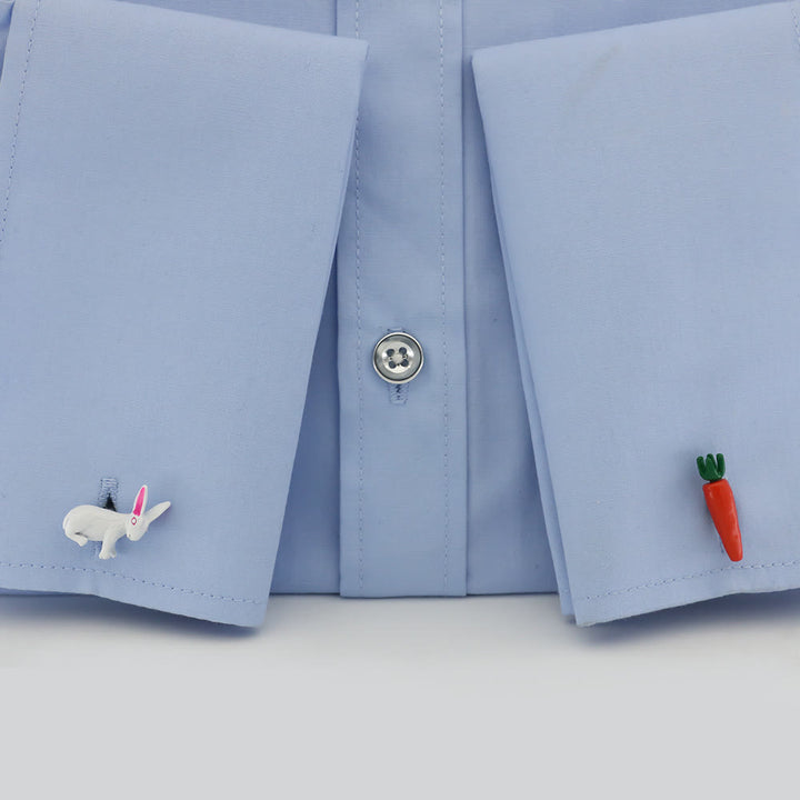 Men's 1 Pair Bunny And Carrot Button Covers Set Cufflinks - image 1