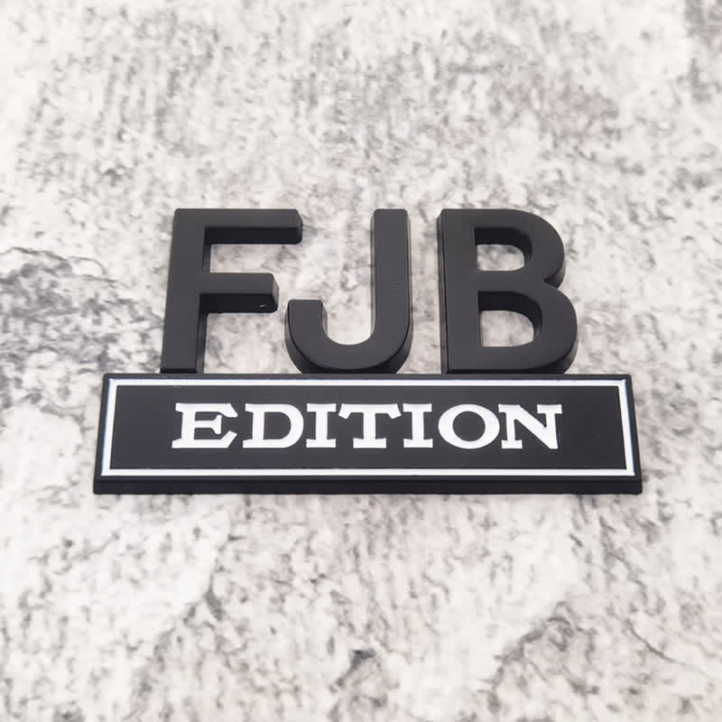 FJB EDITION Metal Sticker Car Badge - Black & White - image 4