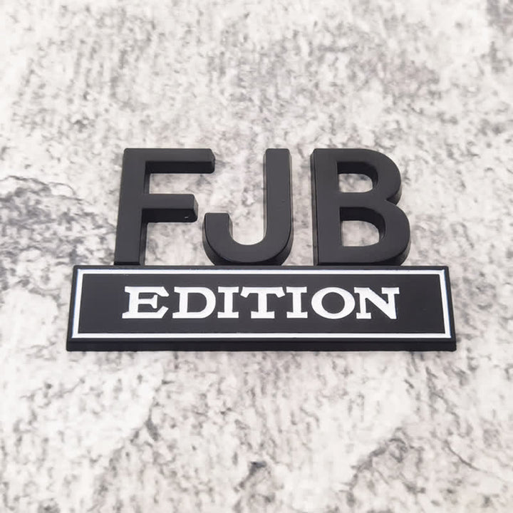 FJB EDITION Metal Sticker Car Badge - Black & White - image 4