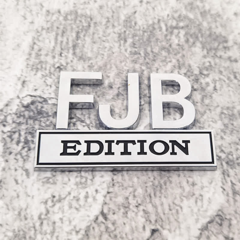 FJB EDITION Metal Sticker Car Badge - Silver & Black - image 1