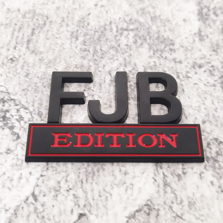 FJB EDITION Metal Sticker Car Badge - Black & Red - image 5