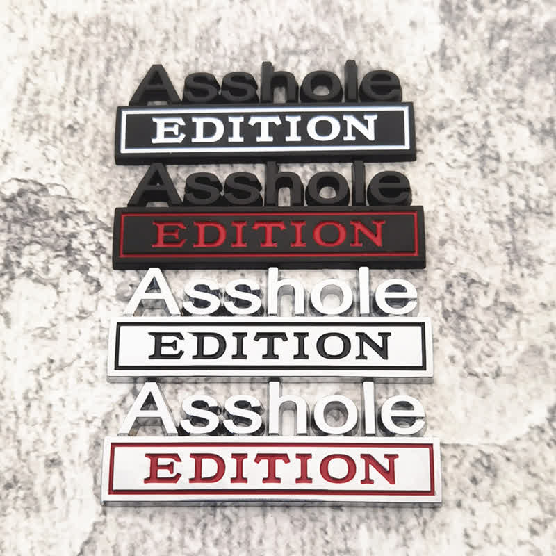 Asshole EDITION Metal Sticker Car Badge - image 0