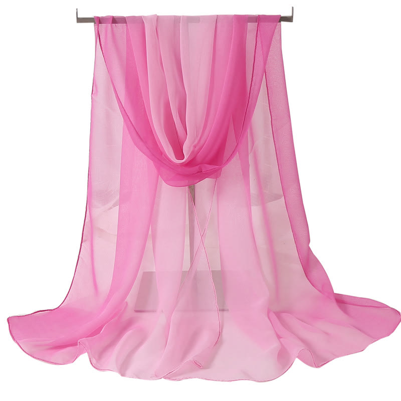 Women's Soft Solid Color Summer Sunscreen Thin Scarf - #7 HotPink - image 8