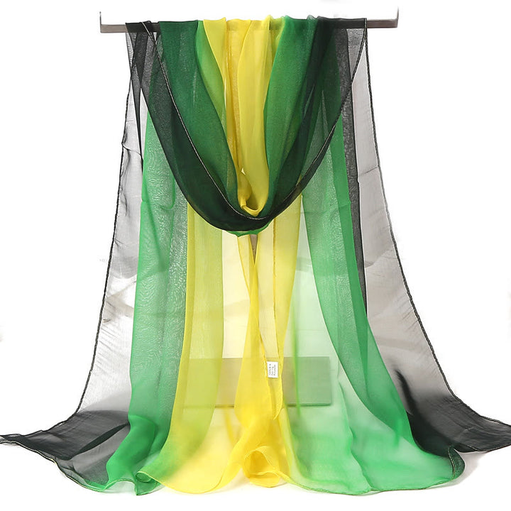 Women's Soft Solid Color Summer Sunscreen Thin Scarf - #12 LimeGreen - image 13