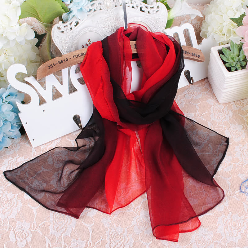 Women's Soft Solid Color Summer Sunscreen Thin Scarf - #11 Crimson - image 12