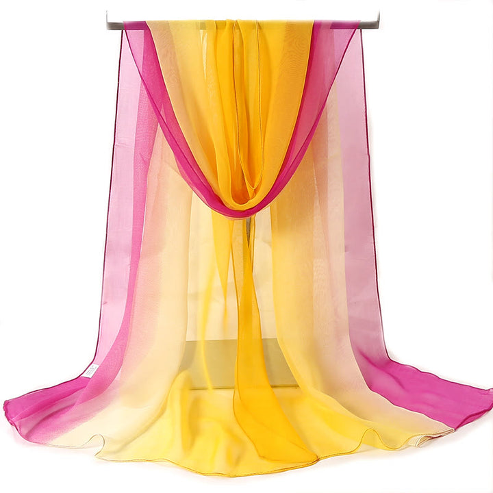 Women's Soft Solid Color Summer Sunscreen Thin Scarf - #4 Yellow - image 5
