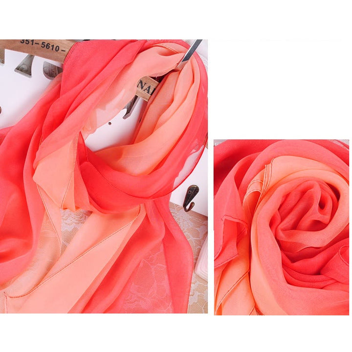 Women's Soft Solid Color Summer Sunscreen Thin Scarf - #5 Tomato - image 6