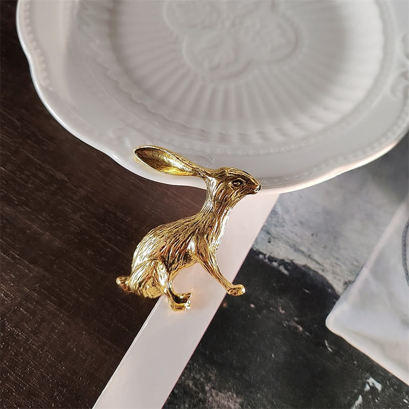 Baroque Angel Rabbit Brooch Gold Shirt Accessories - image 2